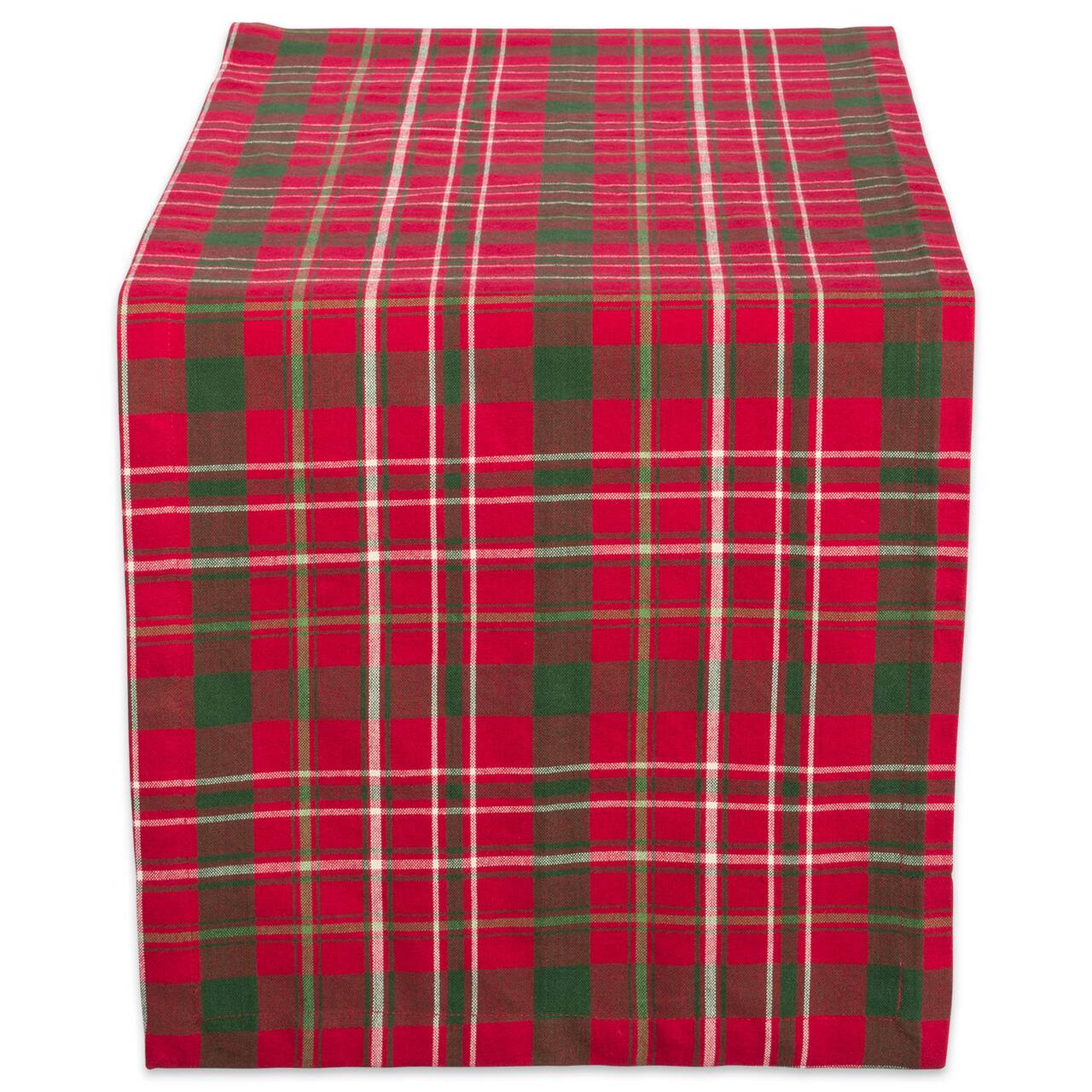 DII® 108" Tartan Holly Plaid Table Runner